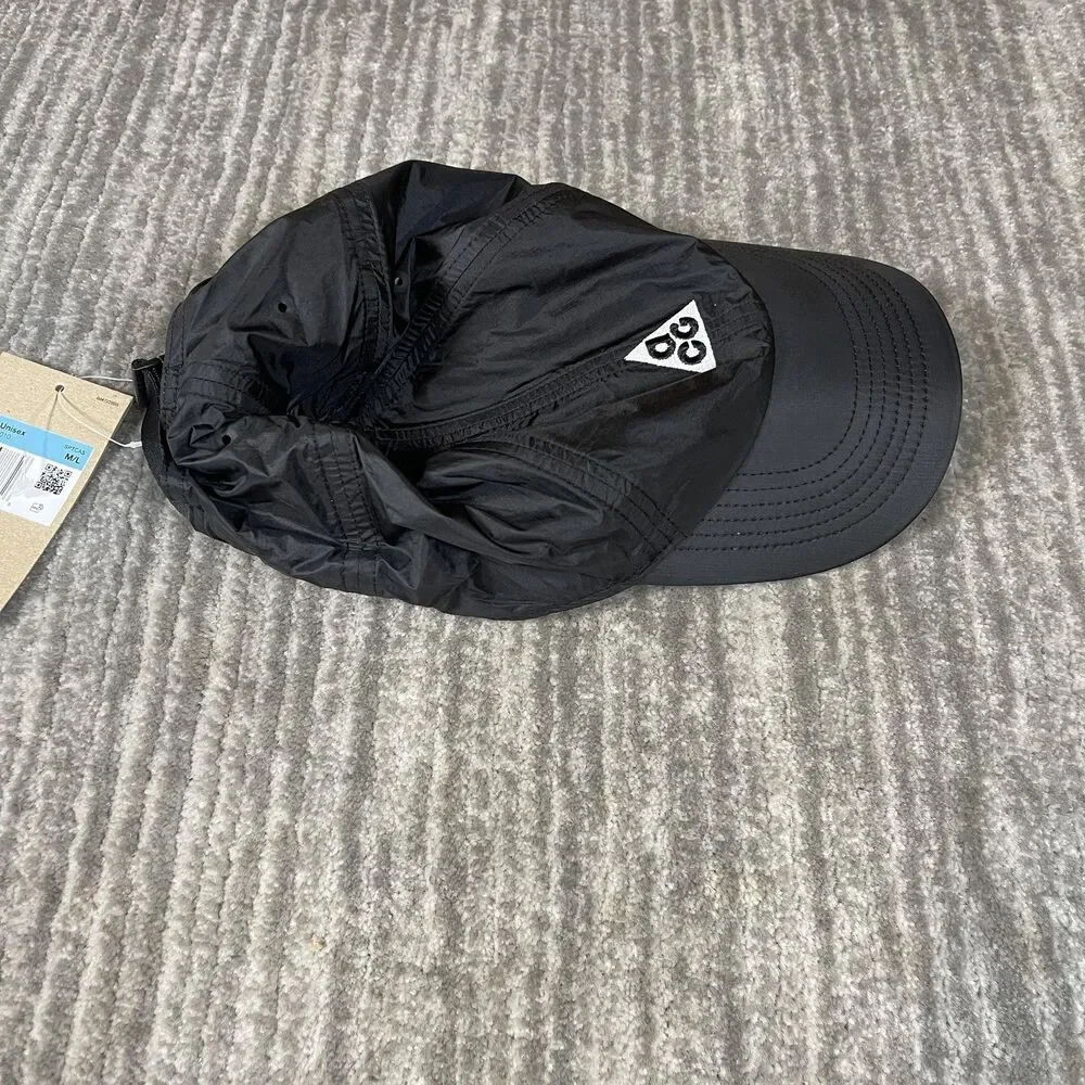 Nike ACG Hat Cap Adjustable Mens Large Black Nylon Club Cap FB6533-010